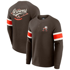 Cleveland Browns Darius Rucker Collection Waffle-Knit Raglan Long Sleeve Henley T-Shirt | NFL New