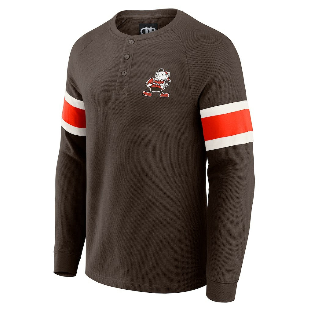 Cleveland Browns Darius Rucker Collection Waffle-Knit Raglan Long Sleeve Henley T-Shirt | NFL New
