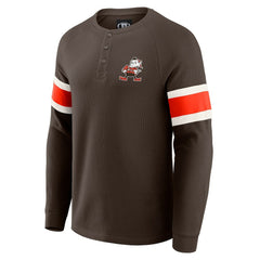 Cleveland Browns Darius Rucker Collection Waffle-Knit Raglan Long Sleeve Henley T-Shirt | NFL New