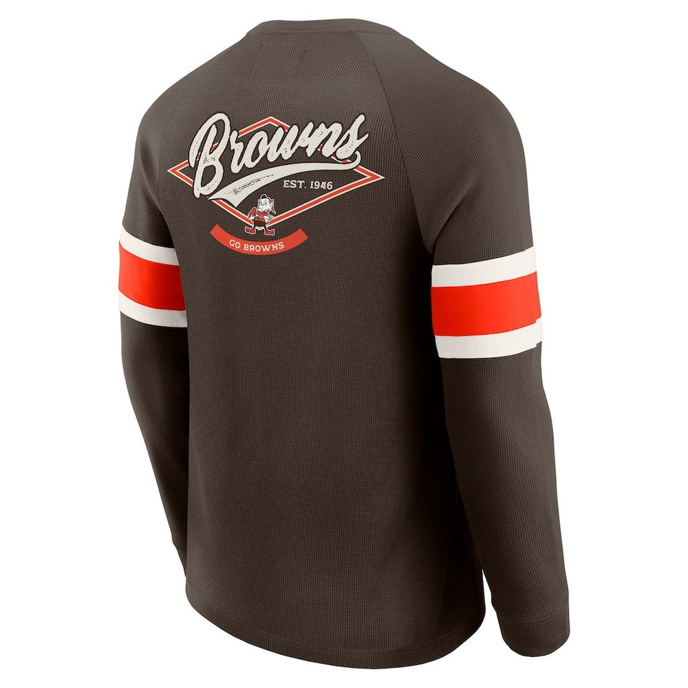 Cleveland Browns Darius Rucker Collection Waffle-Knit Raglan Long Sleeve Henley T-Shirt | NFL New
