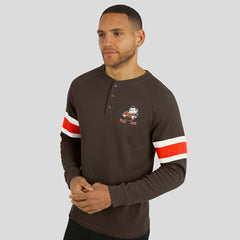 Cleveland Browns Darius Rucker Collection Waffle-Knit Raglan Long Sleeve Henley T-Shirt | NFL New