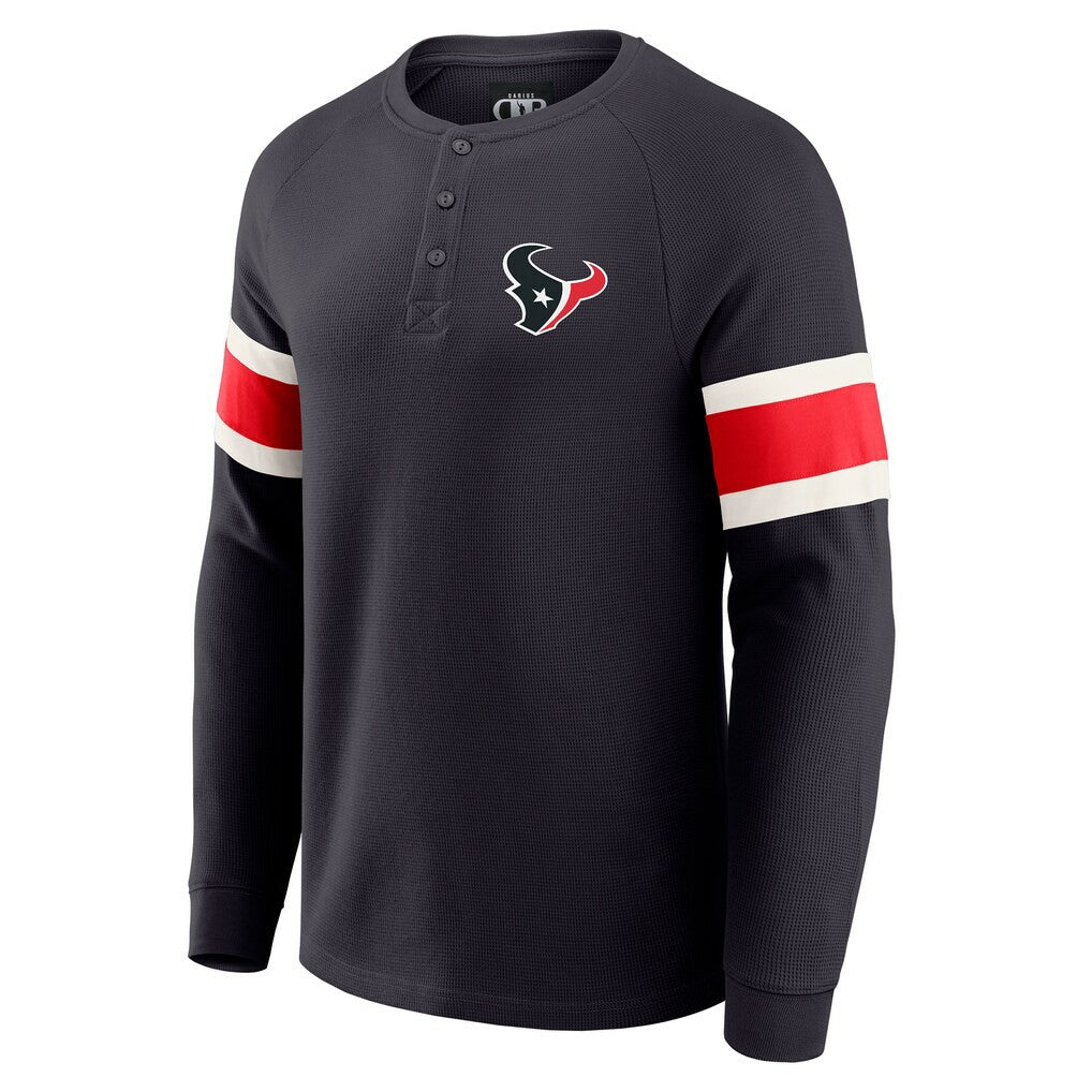 Houston Texans Darius Rucker Collection Waffle-Knit Raglan Long Sleeve Henley T-Shirt | NFL Online