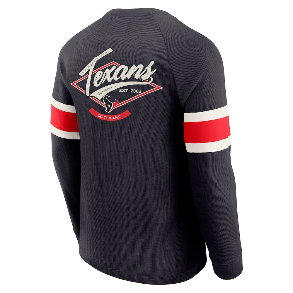 Houston Texans Darius Rucker Collection Waffle-Knit Raglan Long Sleeve Henley T-Shirt | NFL Online