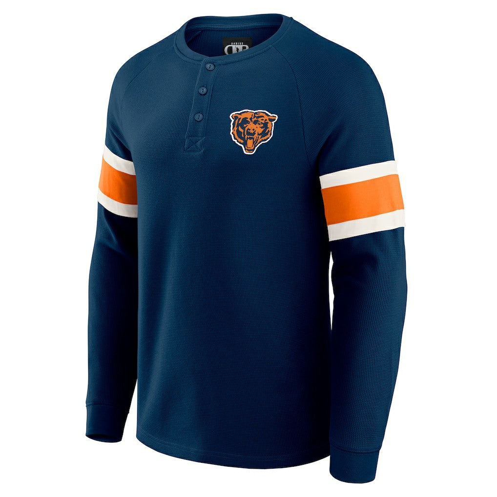 Chicago Bears Darius Rucker Collection Waffle-Knit Raglan Long Sleeve Henley T-Shirt | NFL Online