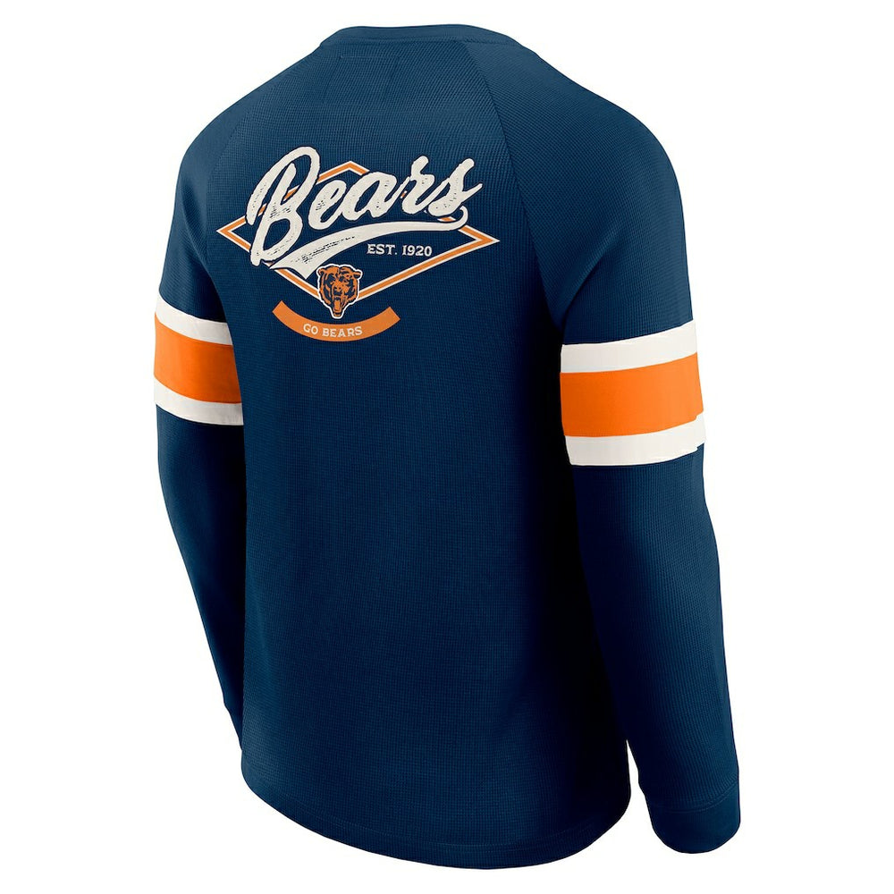 Chicago Bears Darius Rucker Collection Waffle-Knit Raglan Long Sleeve Henley T-Shirt | NFL Online
