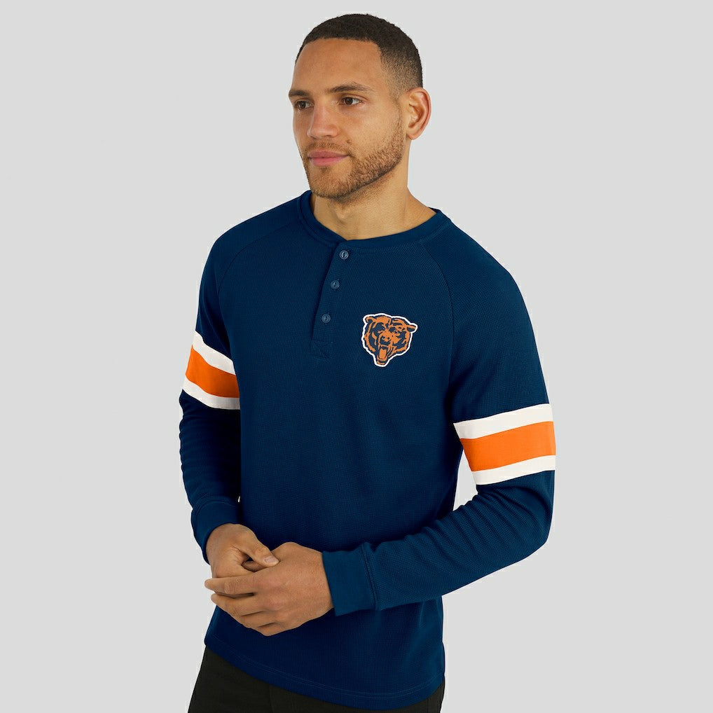 Chicago Bears Darius Rucker Collection Waffle-Knit Raglan Long Sleeve Henley T-Shirt | NFL Online