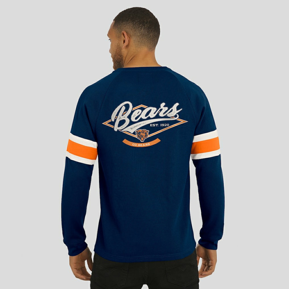 Chicago Bears Darius Rucker Collection Waffle-Knit Raglan Long Sleeve Henley T-Shirt | NFL Online