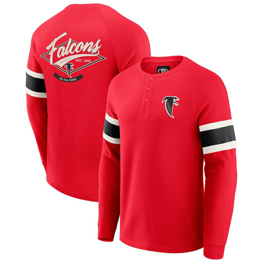 Atlanta Falcons Darius Rucker Collection Waffle-Knit Raglan Long Sleeve Henley T-Shirt | NFL On sale