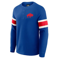 Buffalo Bills Darius Rucker Collection Waffle-Knit Raglan Long Sleeve Henley T-Shirt | NFL Sale