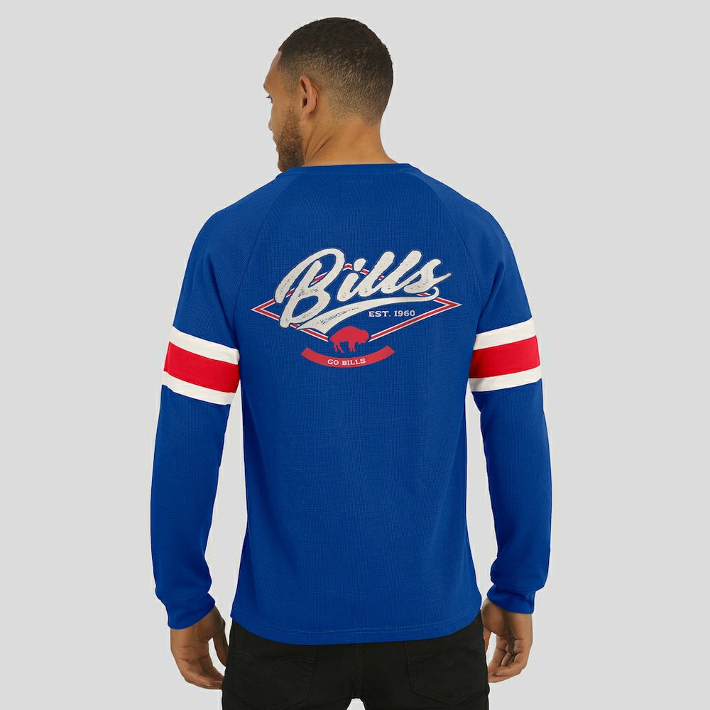 Buffalo Bills Darius Rucker Collection Waffle-Knit Raglan Long Sleeve Henley T-Shirt | NFL Sale
