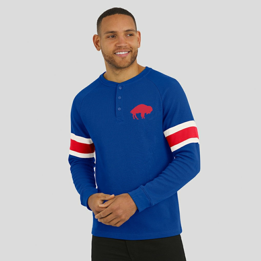 Buffalo Bills Darius Rucker Collection Waffle-Knit Raglan Long Sleeve Henley T-Shirt | NFL Sale