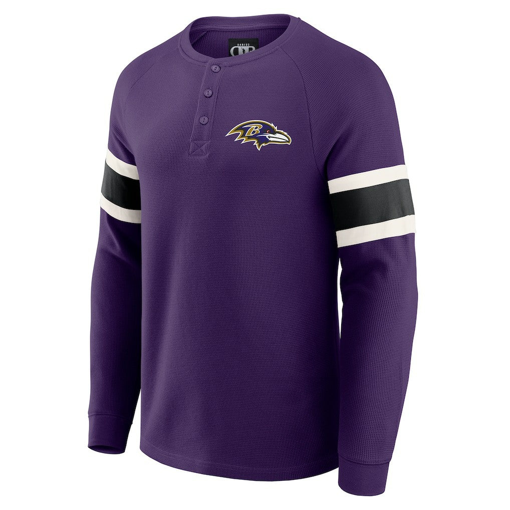Baltimore Ravens Darius Rucker Collection Waffle-Knit Raglan Long Sleeve Henley T-Shirt | NFL Online