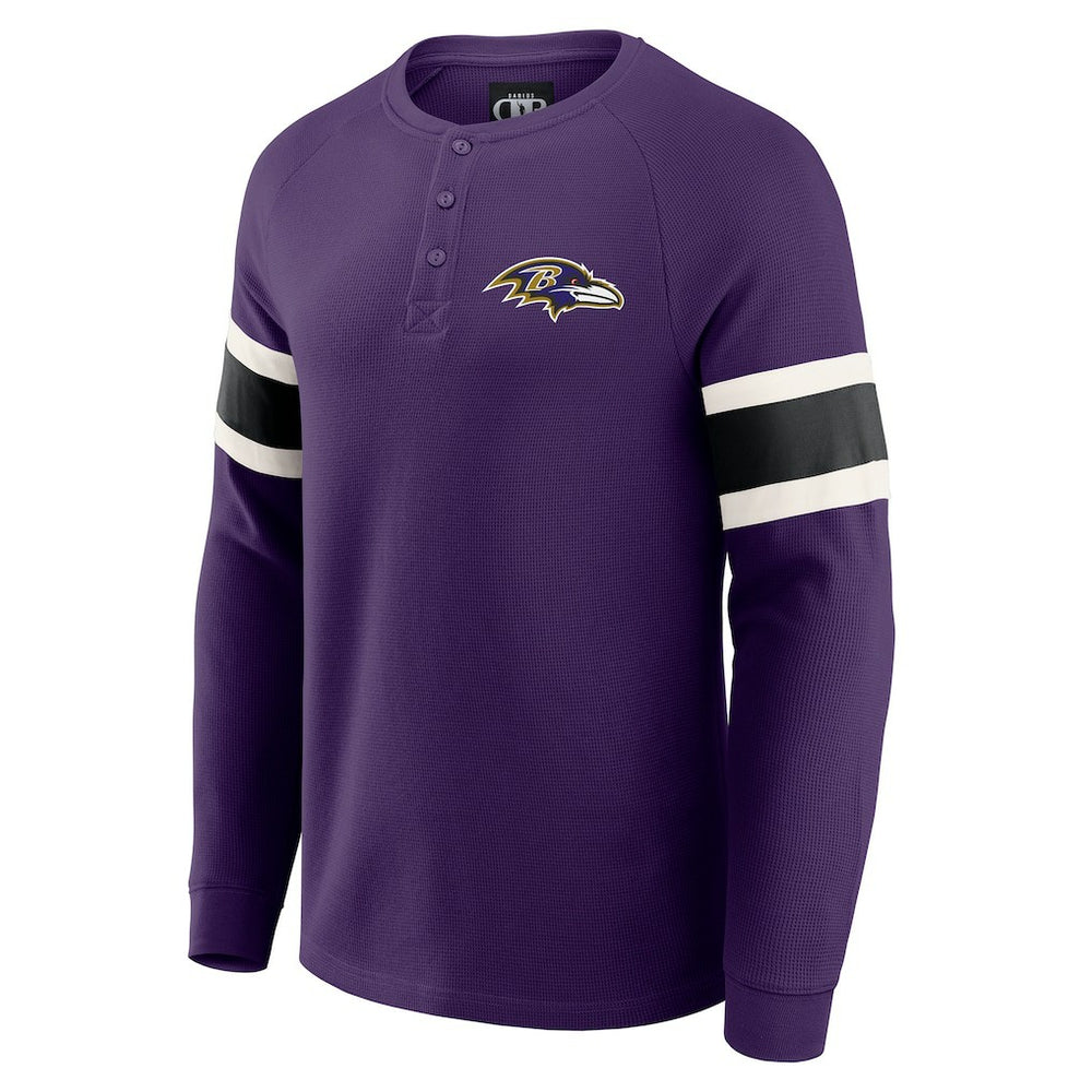Baltimore Ravens Darius Rucker Collection Waffle-Knit Raglan Long Sleeve Henley T-Shirt | NFL Online