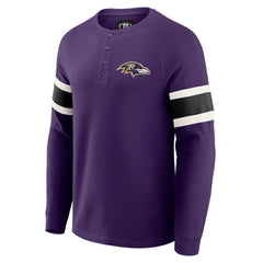 Baltimore Ravens Darius Rucker Collection Waffle-Knit Raglan Long Sleeve Henley T-Shirt | NFL Online