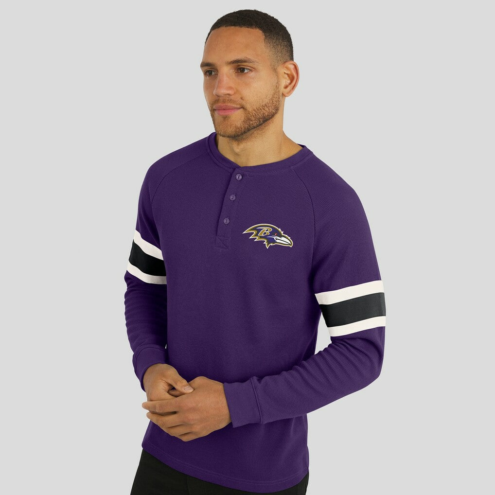 Baltimore Ravens Darius Rucker Collection Waffle-Knit Raglan Long Sleeve Henley T-Shirt | NFL Online