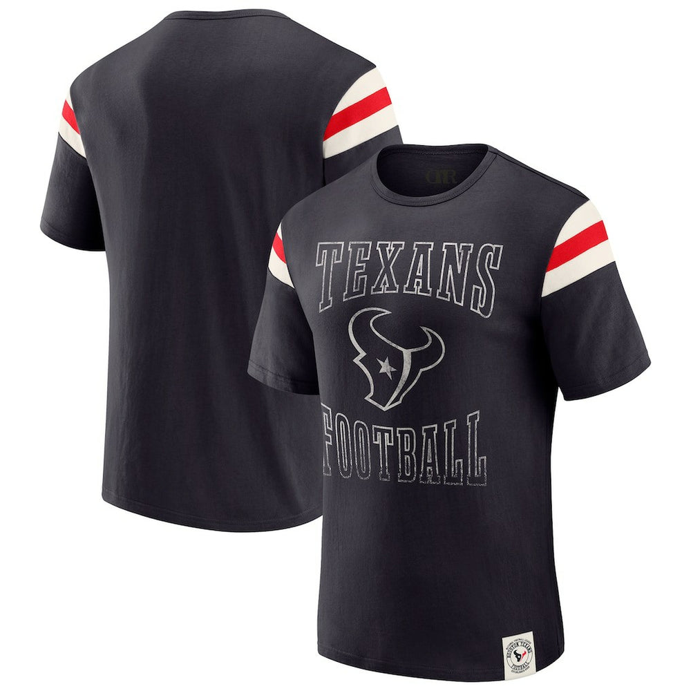 Houston Texans Darius Rucker Collection Football Stripe Sleeve T-Shirt | NFL New