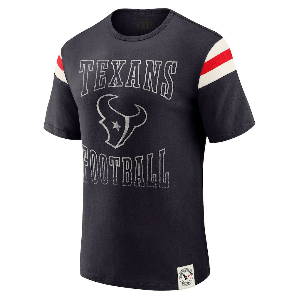 Houston Texans Darius Rucker Collection Football Stripe Sleeve T-Shirt | NFL New