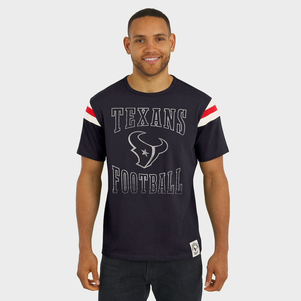 Houston Texans Darius Rucker Collection Football Stripe Sleeve T-Shirt | NFL New