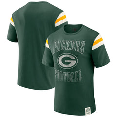 Green Bay Packers Darius Rucker Collection Football Stripe Sleeve T-Shirt | NFL Outlet