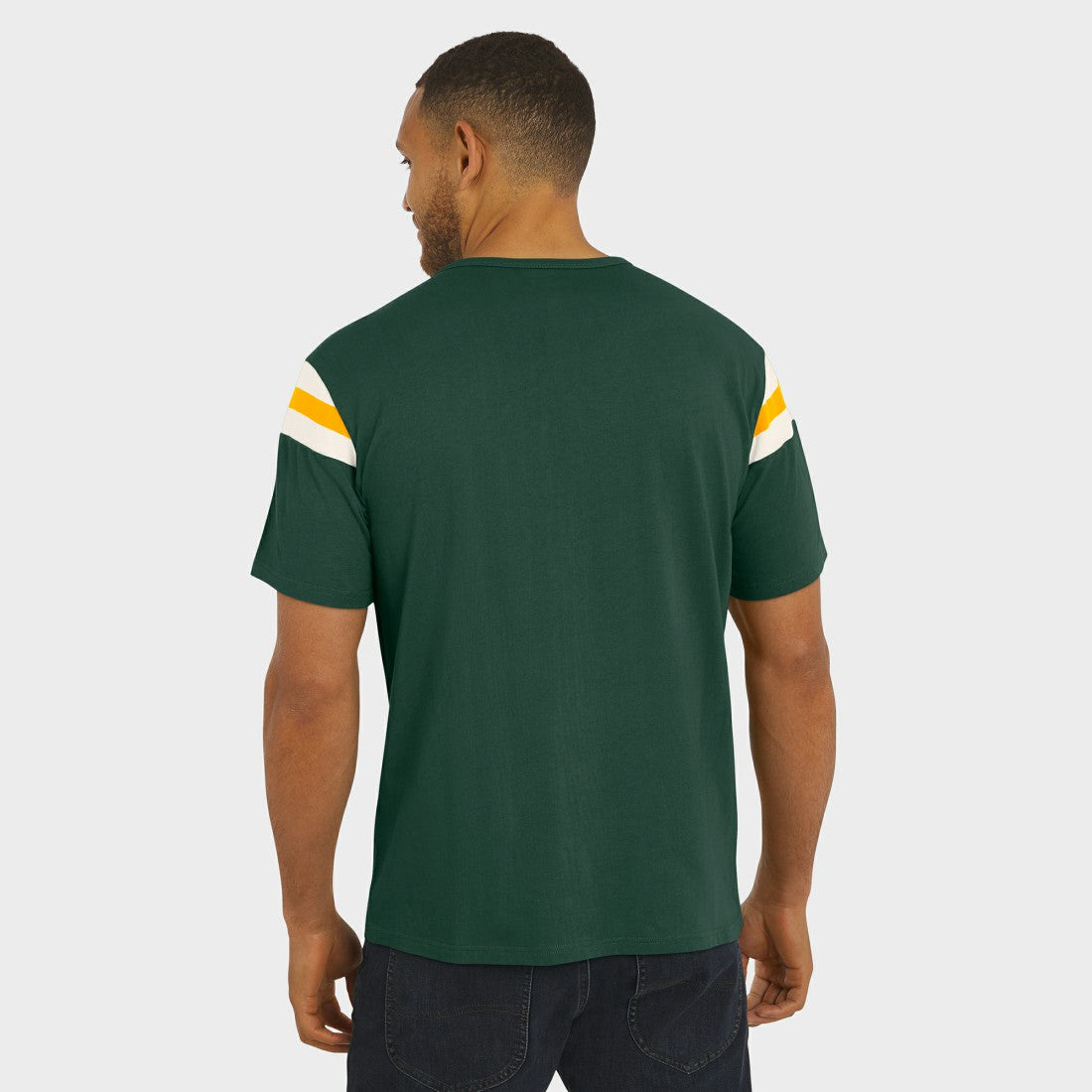 Green Bay Packers Darius Rucker Collection Football Stripe Sleeve T-Shirt | NFL Outlet