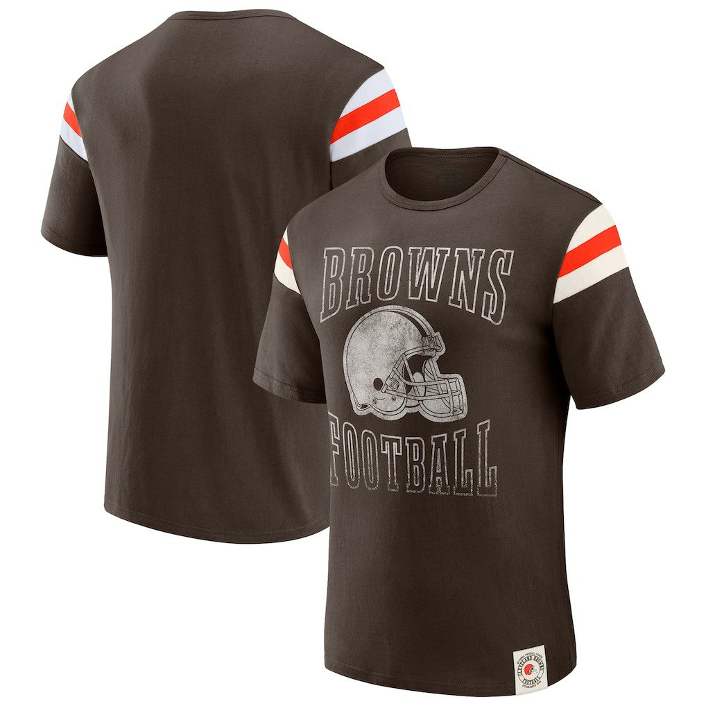 Cleveland Browns Darius Rucker Collection Football Stripe Sleeve T-Shirt | NFL Near me