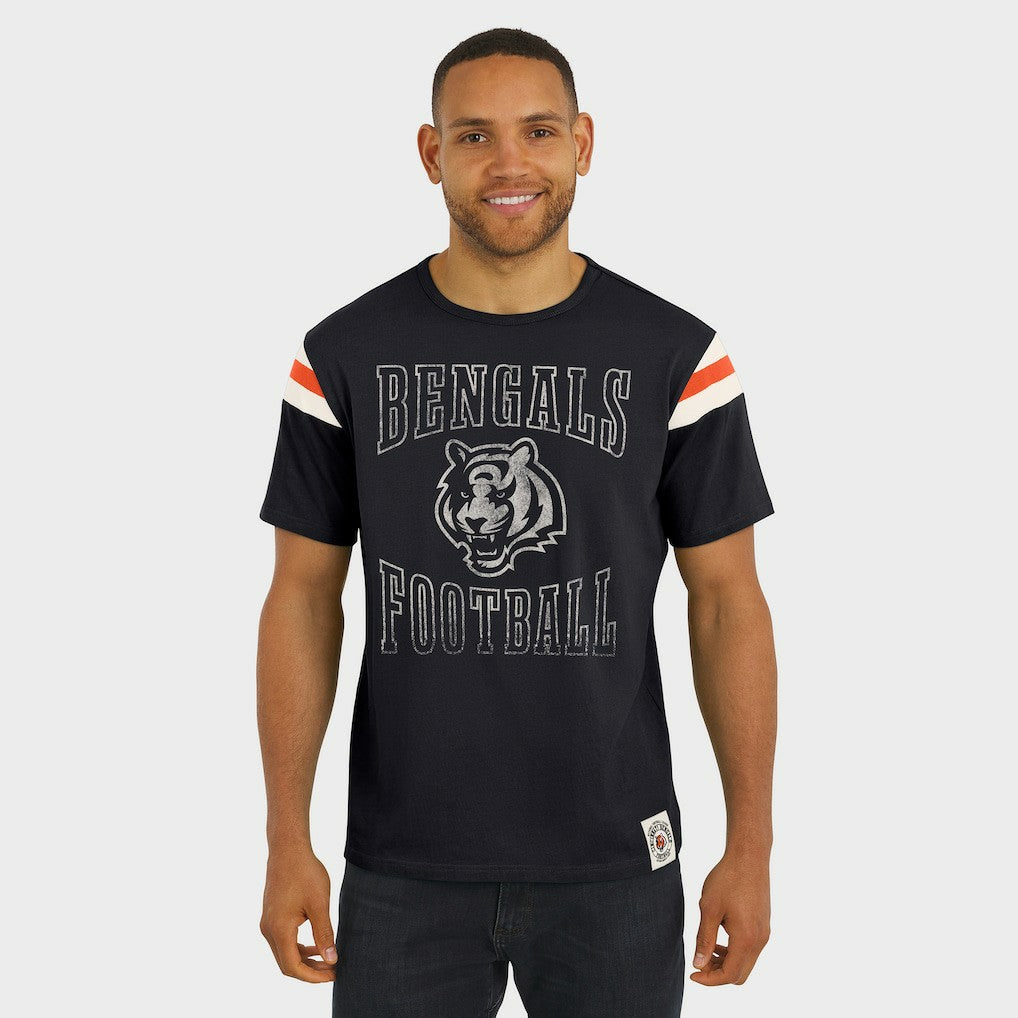 Cincinnati Bengals Darius Rucker Collection Football Stripe Sleeve T-Shirt | NFL Sale