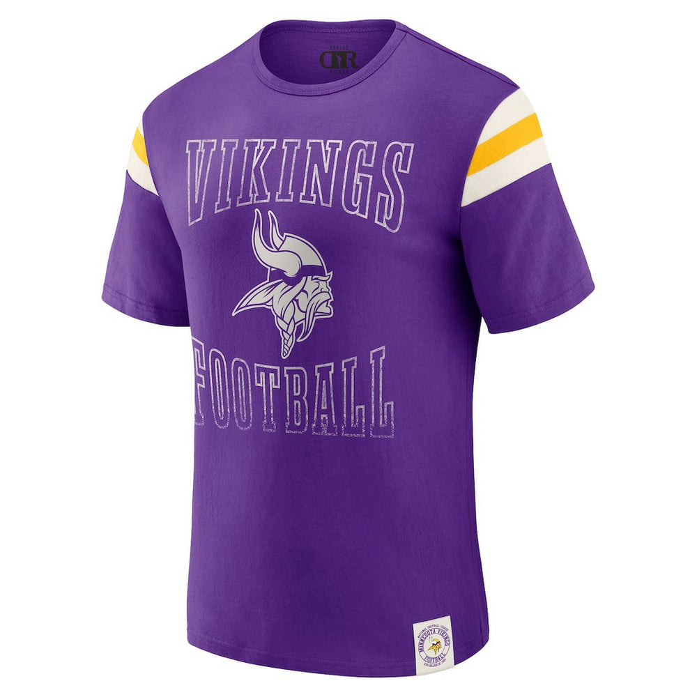 Minnesota Vikings Darius Rucker Collection Football Stripe Sleeve T-Shirt | NFL Sale