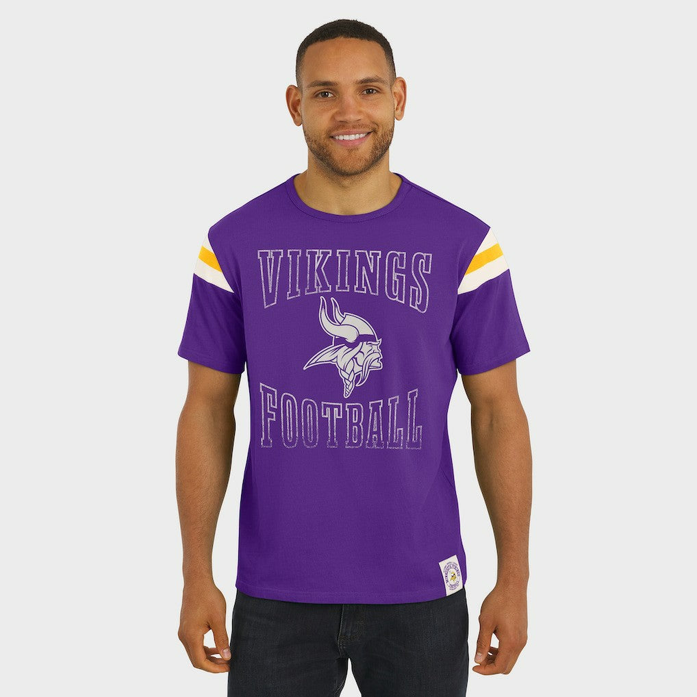 Minnesota Vikings Darius Rucker Collection Football Stripe Sleeve T-Shirt | NFL Sale