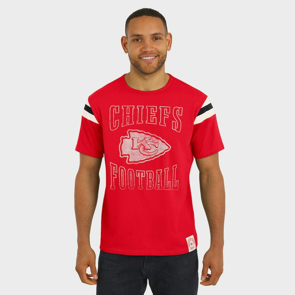 Kansas City Chiefs Darius Rucker Collection Football Stripe Sleeve T-Shirt | NFL On sale