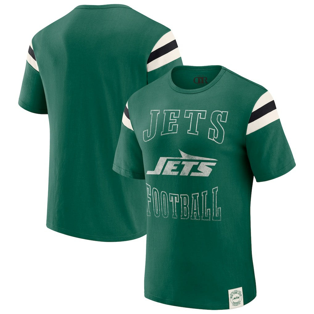 New York Jets Darius Rucker Collection Football Stripe Sleeve T-Shirt | NFL On sale