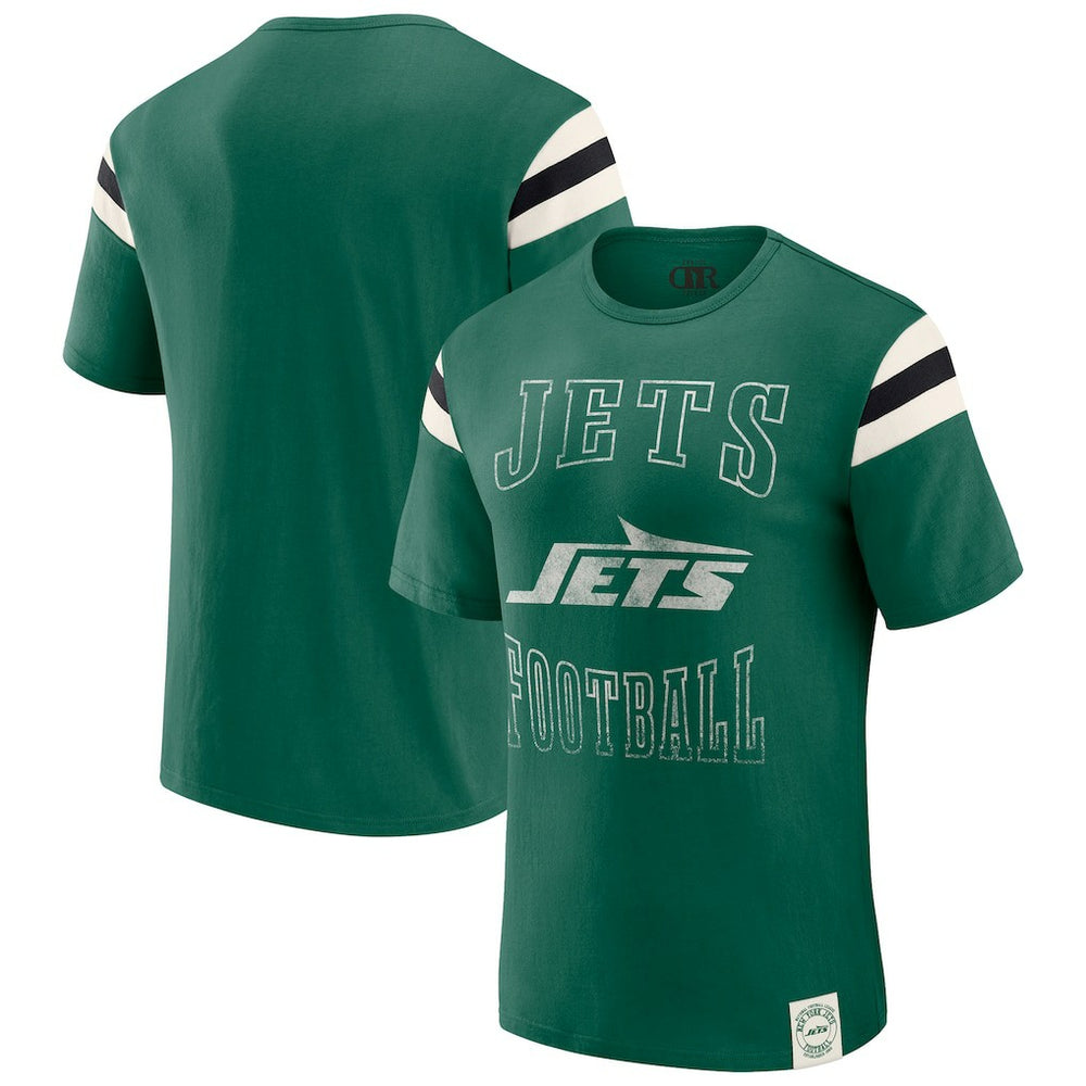 New York Jets Darius Rucker Collection Football Stripe Sleeve T-Shirt | NFL On sale
