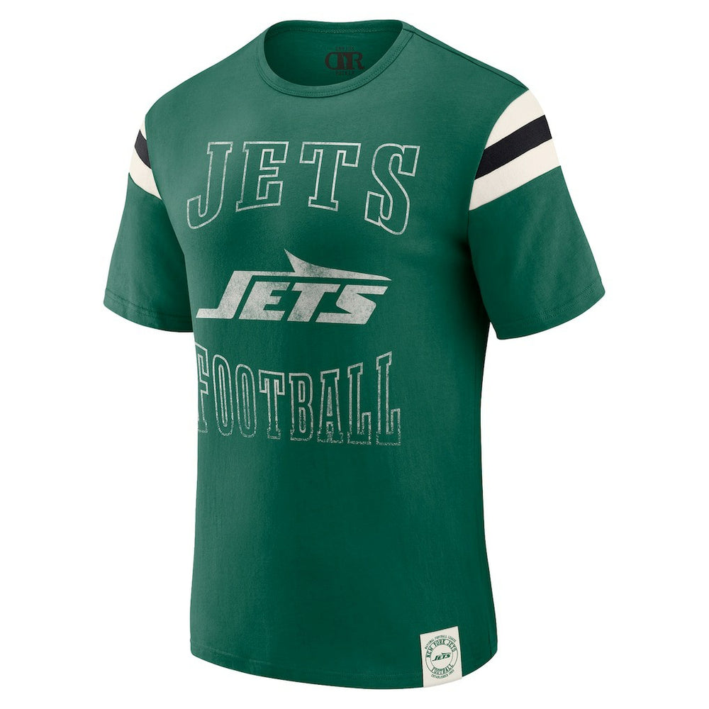 New York Jets Darius Rucker Collection Football Stripe Sleeve T-Shirt | NFL On sale