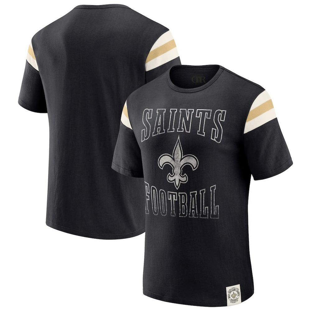 New Orleans Saints Darius Rucker Collection Football Stripe Sleeve T-Shirt | NFL Discount