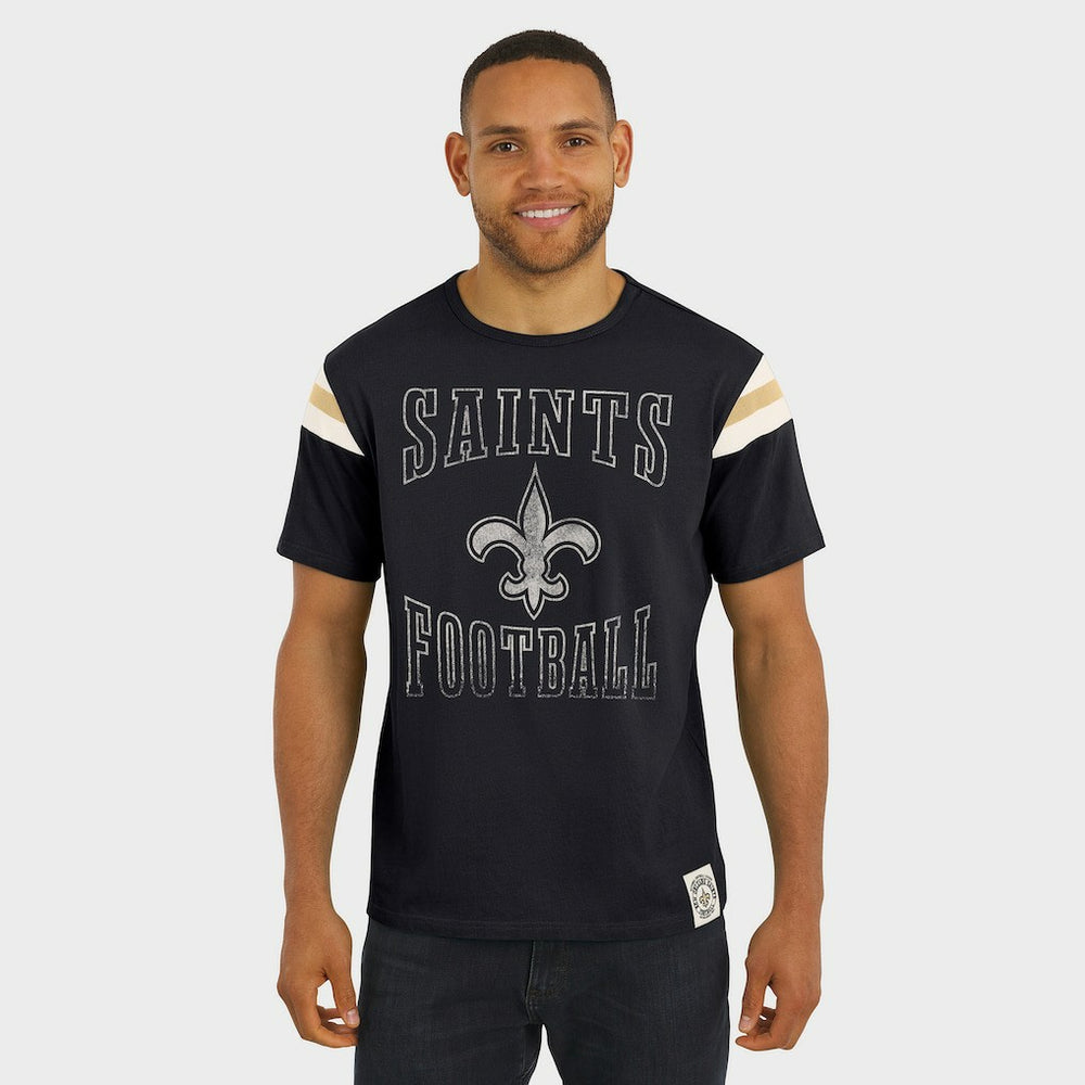 New Orleans Saints Darius Rucker Collection Football Stripe Sleeve T-Shirt | NFL Discount