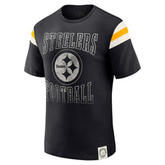 Pittsburgh Steelers Darius Rucker Collection Football Stripe Sleeve T-Shirt | NFL New