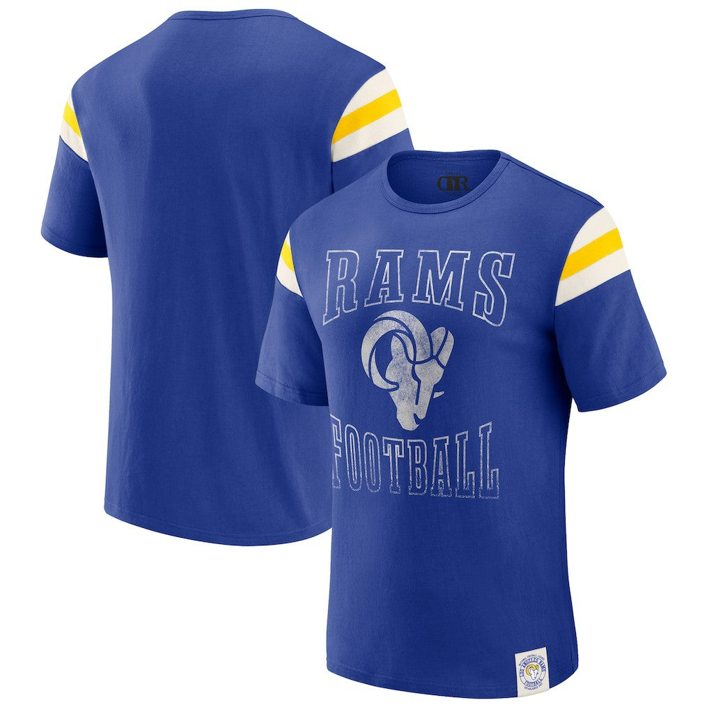 Los Angeles Rams Darius Rucker Collection Football Stripe Sleeve T-Shirt | NFL Online