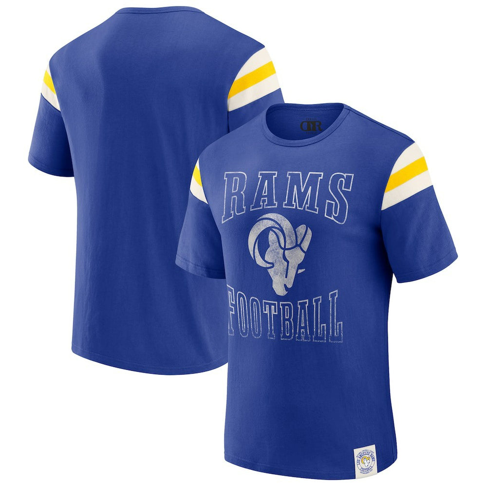 Los Angeles Rams Darius Rucker Collection Football Stripe Sleeve T-Shirt | NFL Online