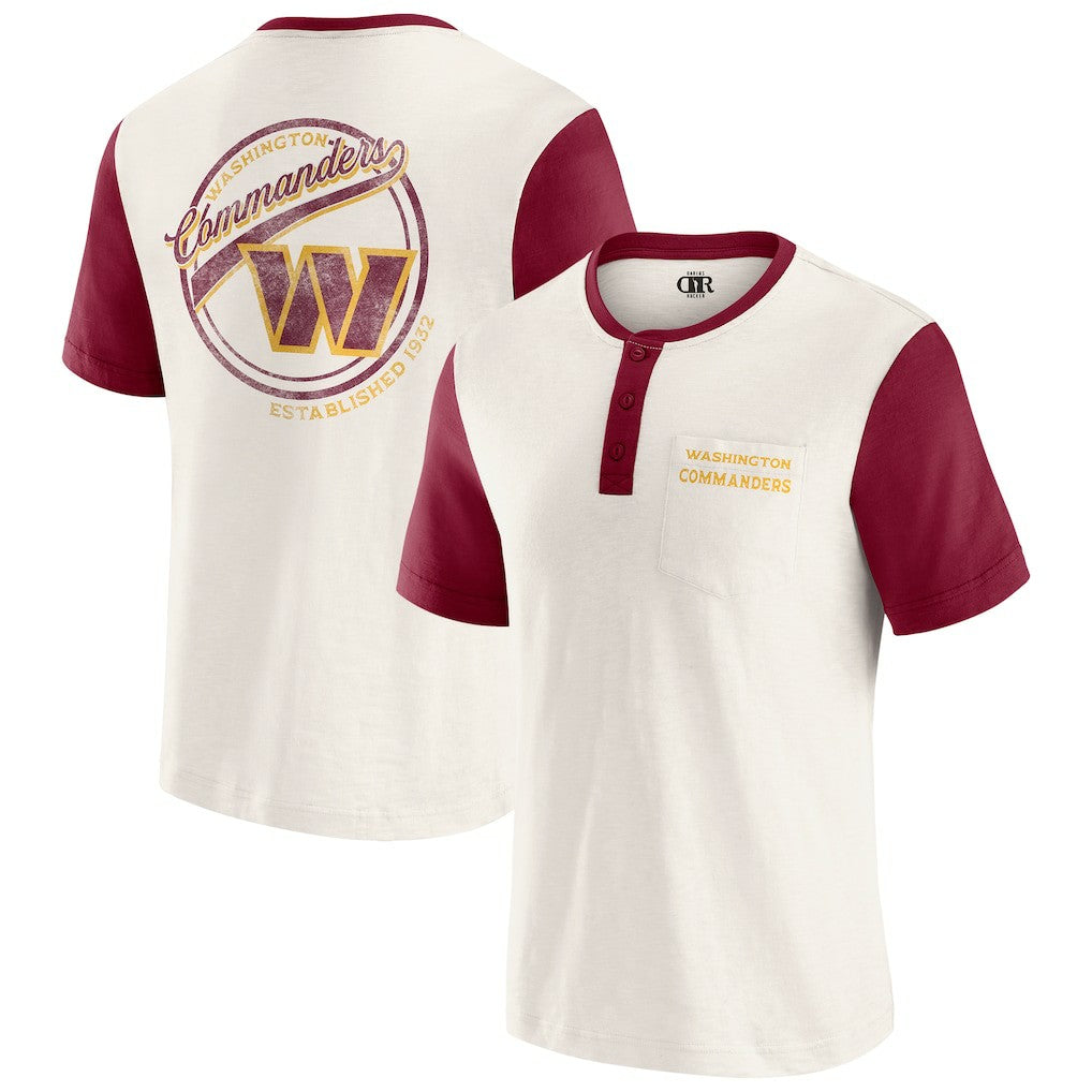 Washington Commanders Darius Rucker Collection Henley Colorblock Slub Pocket T-Shirt | NFL US