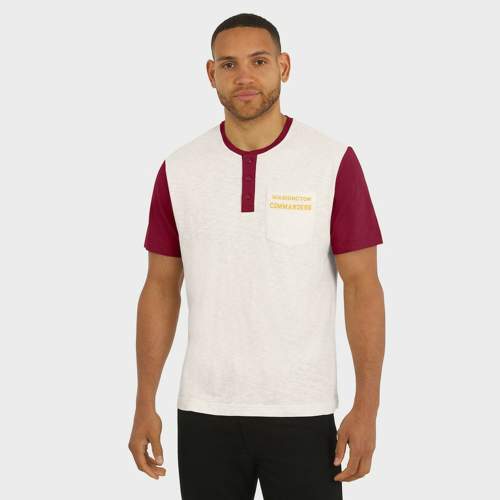 Washington Commanders Darius Rucker Collection Henley Colorblock Slub Pocket T-Shirt | NFL US