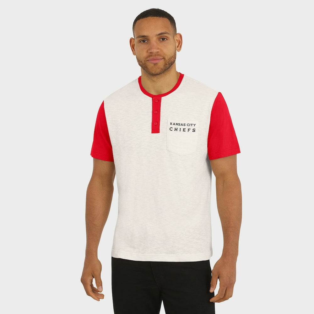Kansas City Chiefs Darius Rucker Collection Henley Colorblock Slub Pocket T-Shirt | NFL Online