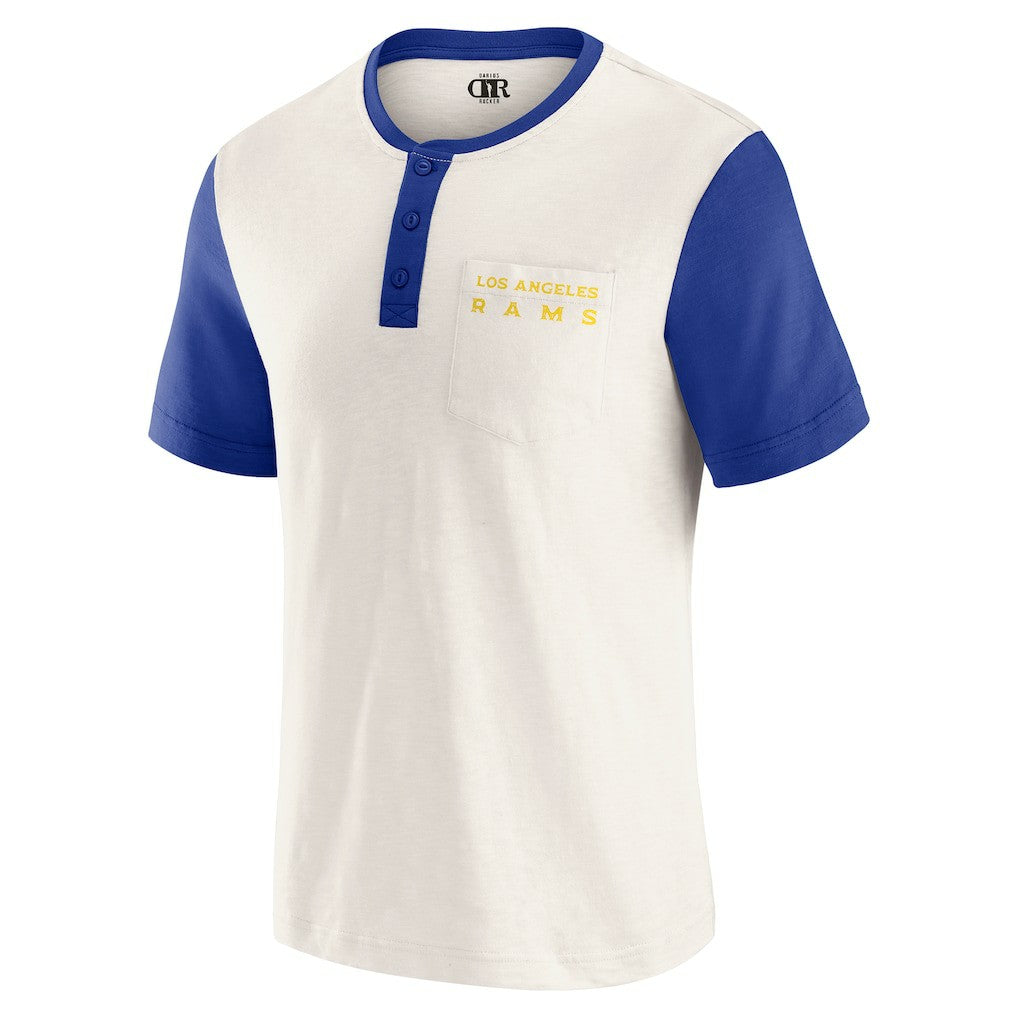 Los Angeles Rams Darius Rucker Collection Henley Colorblock Slub Pocket T-Shirt | NFL On sale