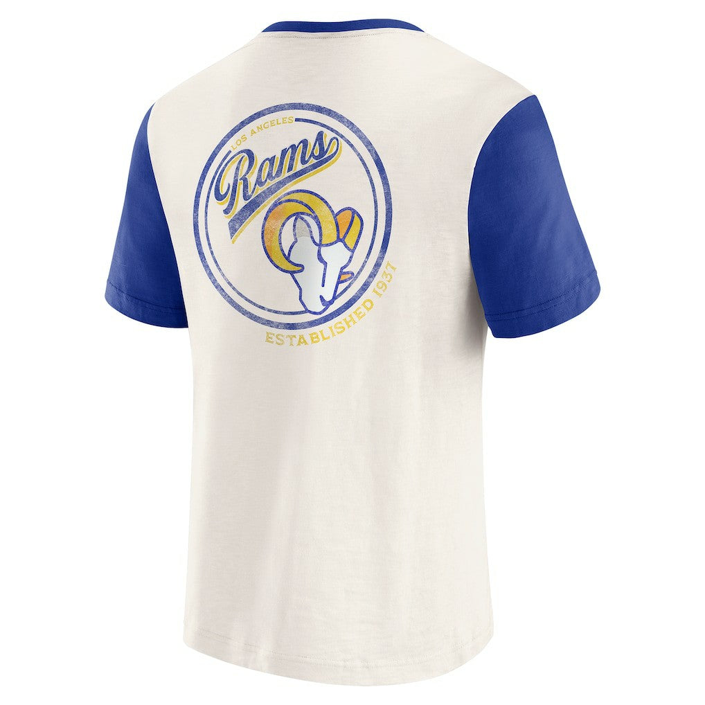 Los Angeles Rams Darius Rucker Collection Henley Colorblock Slub Pocket T-Shirt | NFL On sale