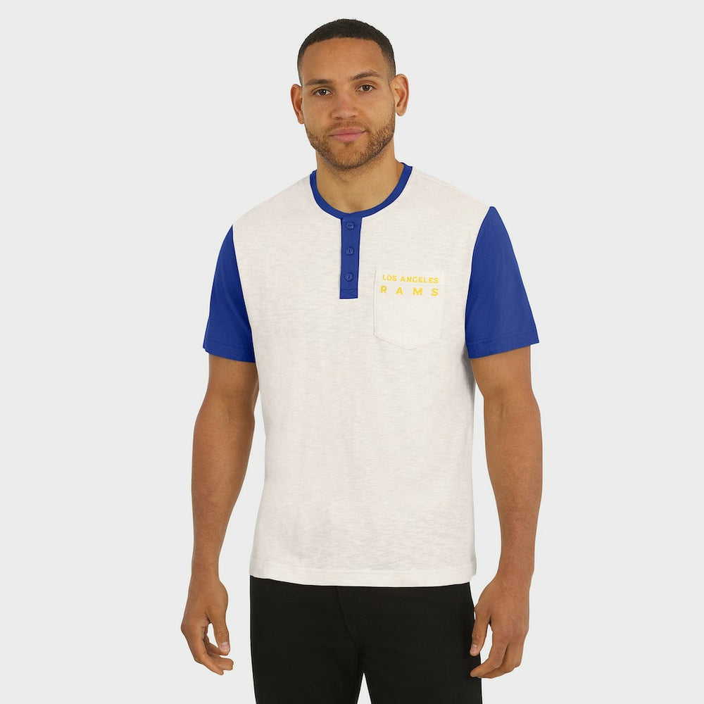 Los Angeles Rams Darius Rucker Collection Henley Colorblock Slub Pocket T-Shirt | NFL On sale