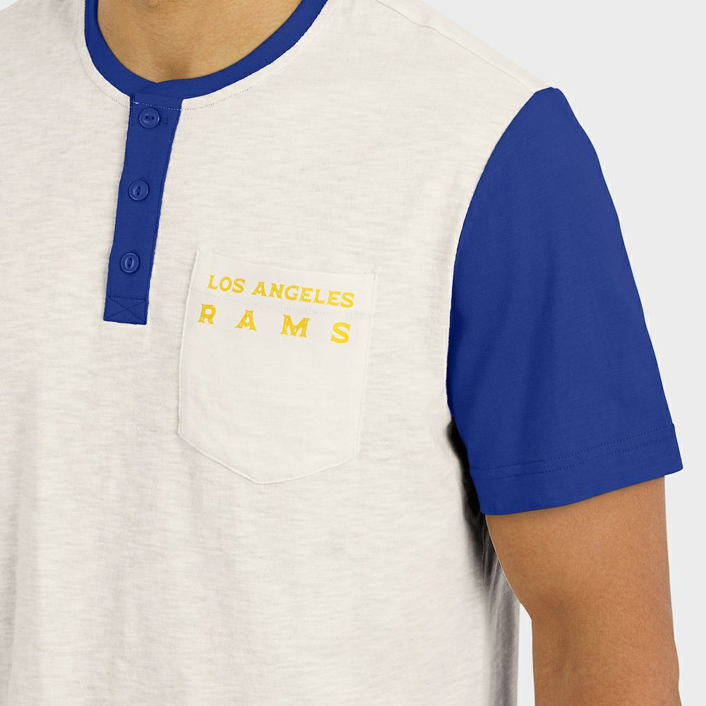 Los Angeles Rams Darius Rucker Collection Henley Colorblock Slub Pocket T-Shirt | NFL On sale