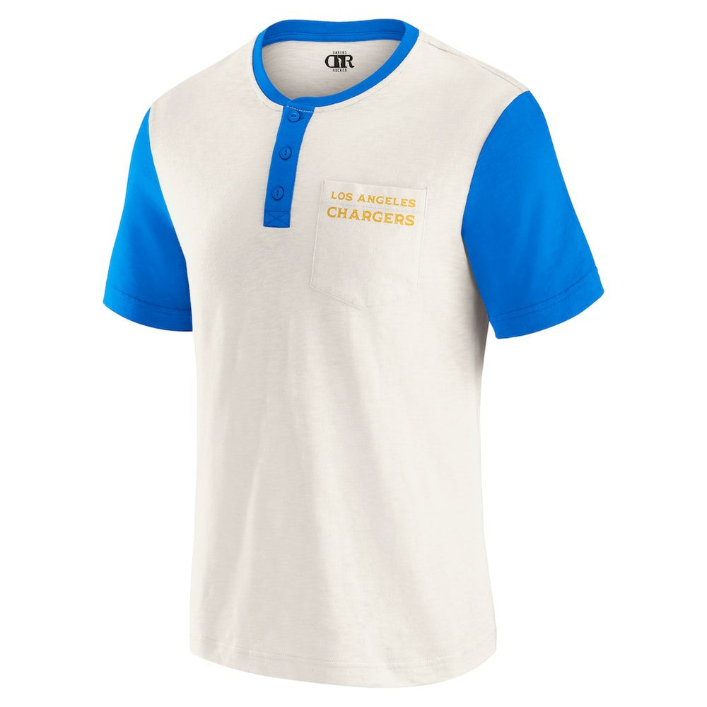 Los Angeles Chargers Darius Rucker Collection Henley Colorblock Slub Pocket T-Shirt | NFL Near me
