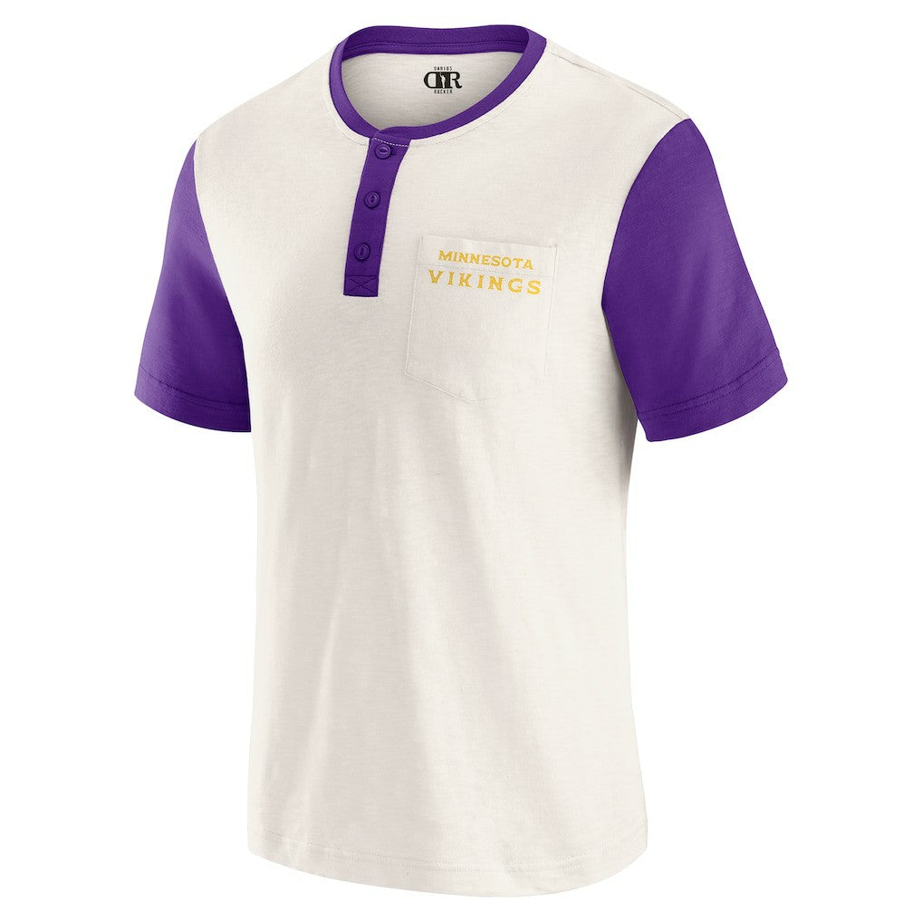 Minnesota Vikings Darius Rucker Collection Henley Colorblock Slub Pocket T-Shirt | NFL US