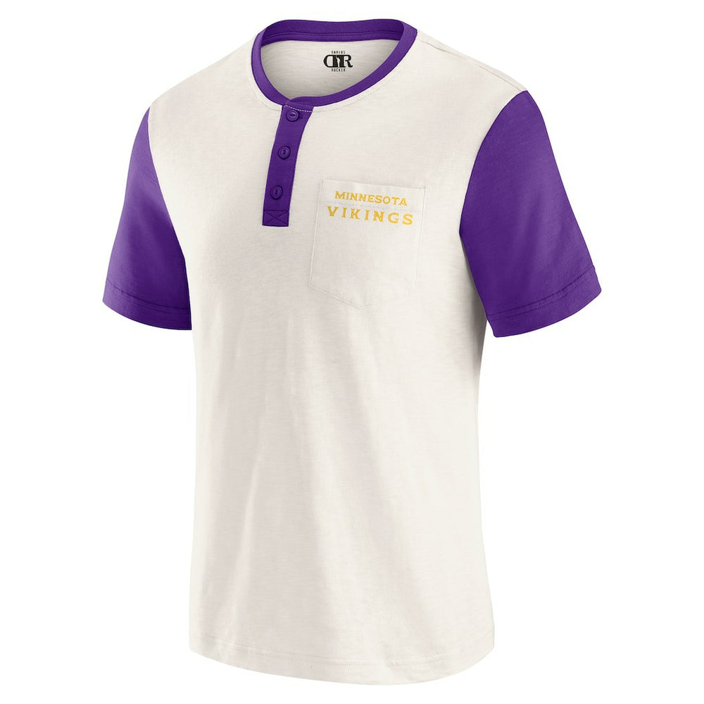 Minnesota Vikings Darius Rucker Collection Henley Colorblock Slub Pocket T-Shirt | NFL US