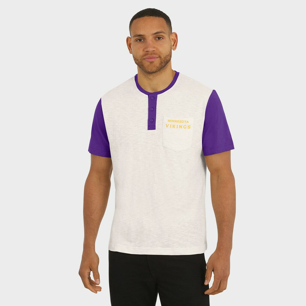 Minnesota Vikings Darius Rucker Collection Henley Colorblock Slub Pocket T-Shirt | NFL US