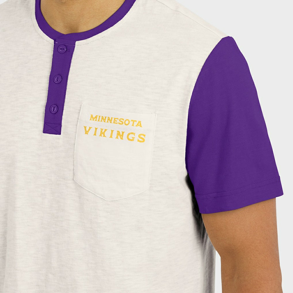 Minnesota Vikings Darius Rucker Collection Henley Colorblock Slub Pocket T-Shirt | NFL US