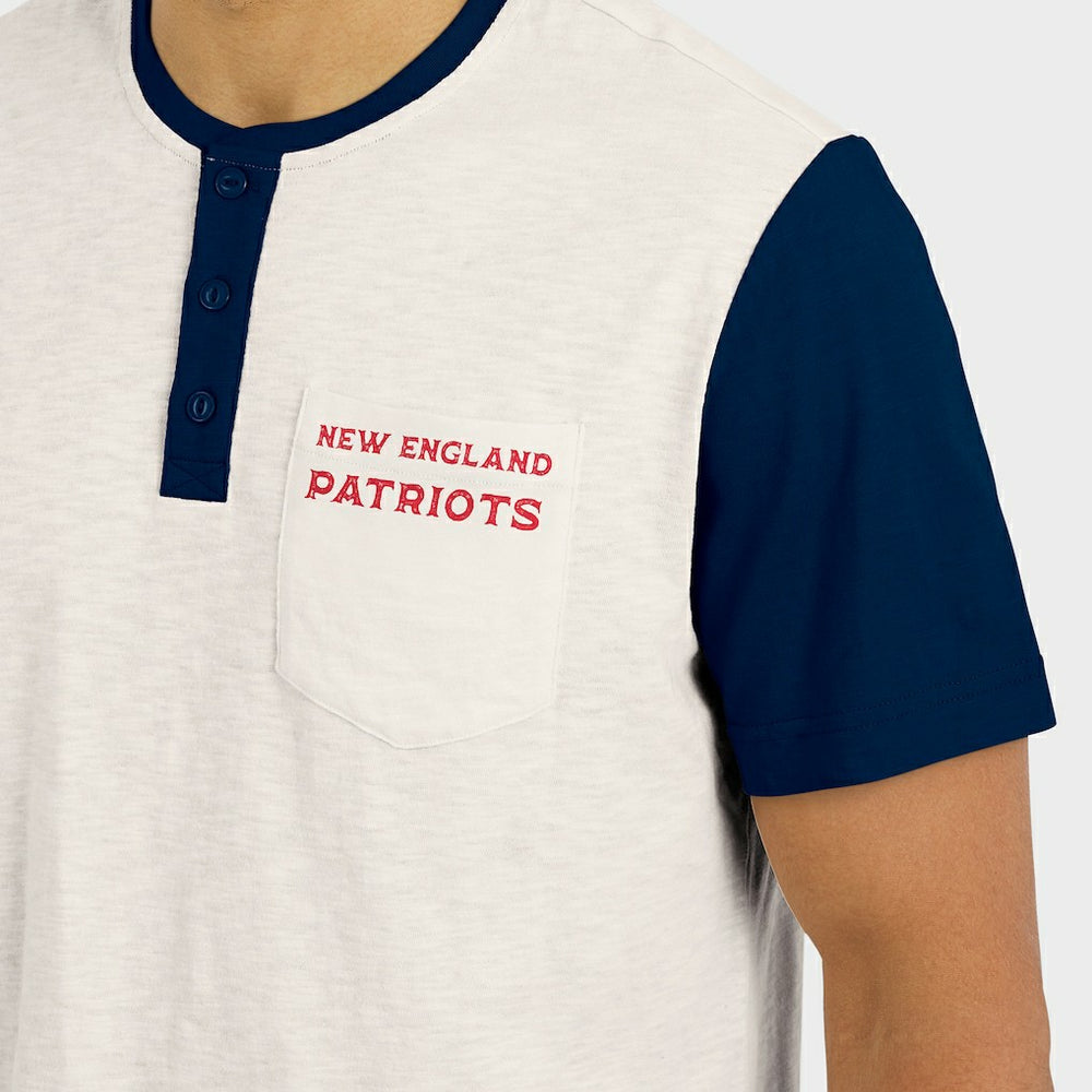 New England Patriots Darius Rucker Collection Henley Colorblock Slub Pocket T-Shirt | NFL Discount